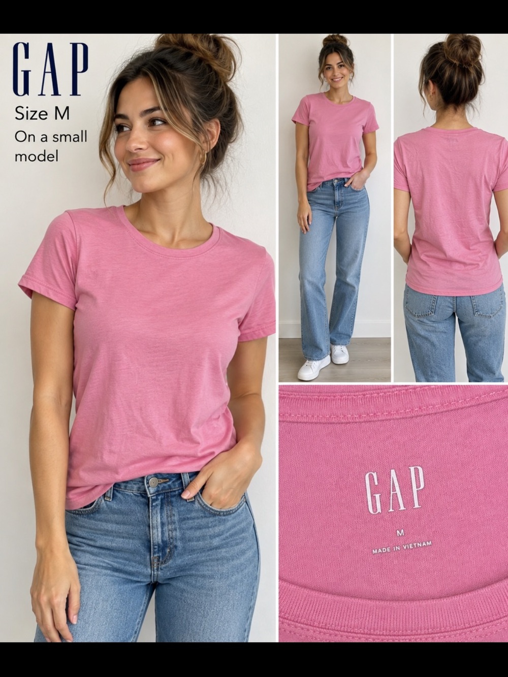 GAP Short Sleeve Crewneck Tee in Pink. Sz. Med.